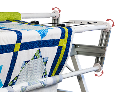 No-baste quilting rail system