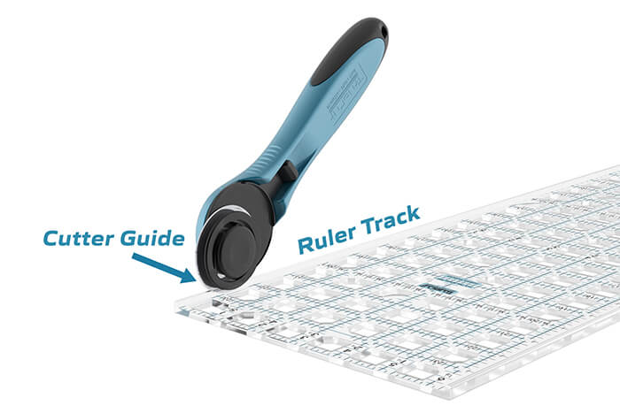 Rotary Cutter with aligned with ruler groove
