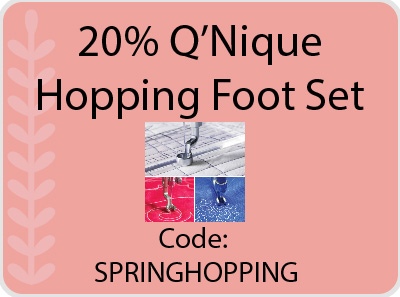 20% Q'nique hopping foot set with code SPRINGHOPPING