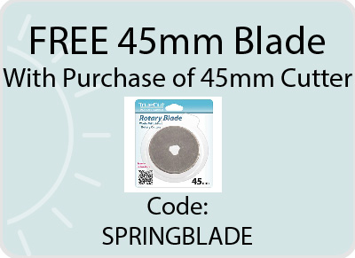 Free 45mm blade with purchase of 45mm cutter with code SpringBlade